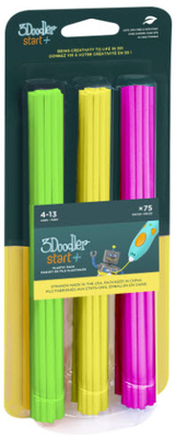 3Doodler Start+ Eco-Plastic Filament - Asst 6in 75Pk BP Neon Glow | Art & Creativity