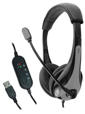 Avid Products AE-39 On-Ear Headphones with USB Plug - Black-Gray Box 3.5mm Plug | Headphones & Listening Centers