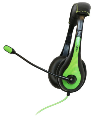 Avid Products AE-36 On-Ear Headphones with Boom Mic - Black-Green Box 3.5mm TRRS | Headphones & Listening Centers